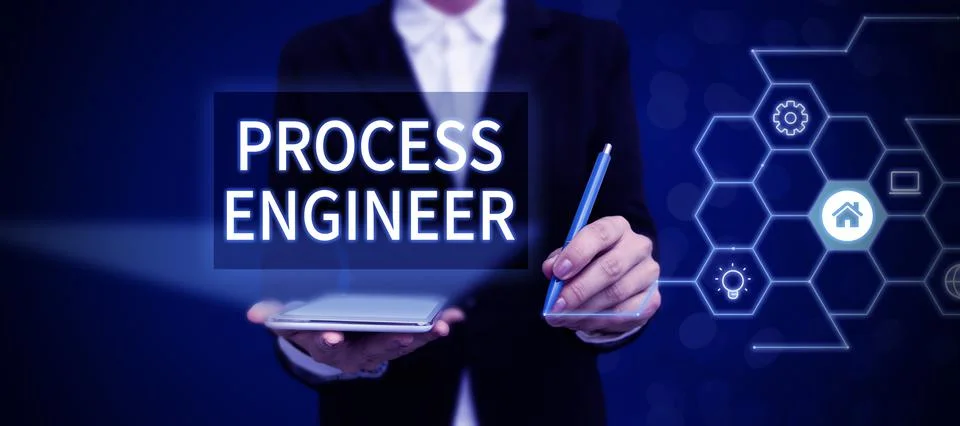 Hand writing sign Process Engineer. Word for responsible for developing new i Foto stock