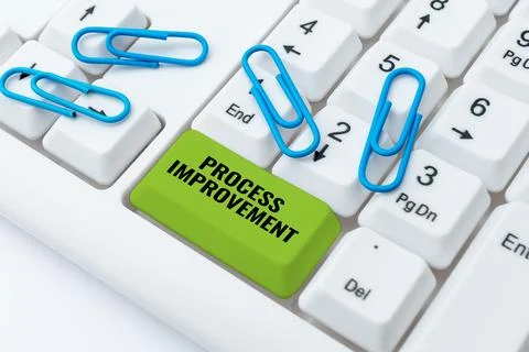 Hand writing sign Process Improvement. Conceptual photo Optimization Meet New Foto stock
