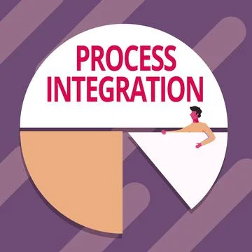 Hand writing sign Process Integration. Concept meaning sharing of data and Stock Illustration