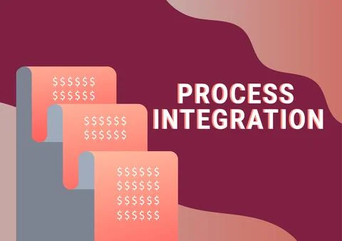 Hand writing sign Process Integration. Business approach Connectivity of Systems Stock Illustration
