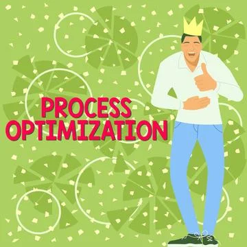 Hand writing sign Process Optimization. Business concept Improve Organizations Illustrazione stock