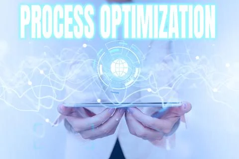 Hand writing sign Process Optimization. Business idea Improve Organizations Stock Photos