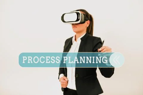 Hand writing sign Process Planning. Internet Concept the development of goals Stock Photos