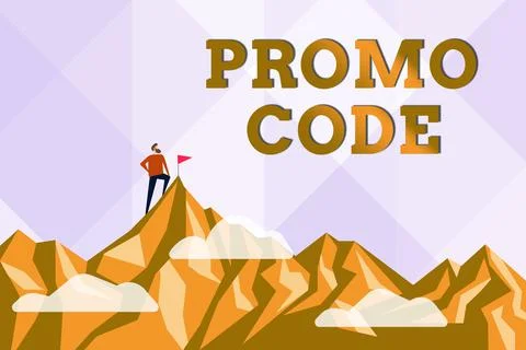 Hand writing sign Promo Code. Word for letters or numbers that allows getting a Stock Illustration