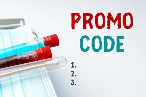 Hand writing sign Promo Code. Internet Concept letters or numbers that allows Foto stock