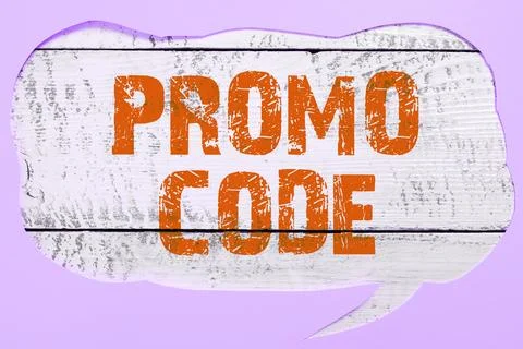 Hand writing sign Promo Code. Word Written on digital numbers that give you good Stock-Fotos