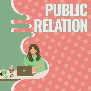Hand writing sign Public Relation. Business showcase practice of deliberately Stock Illustration