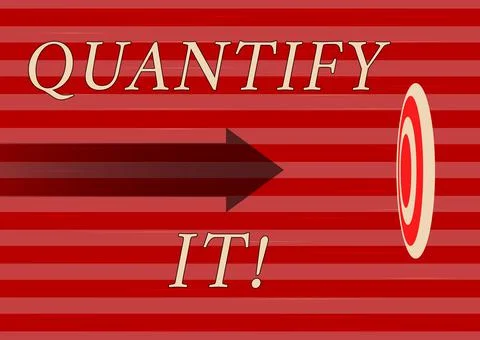 Hand writing sign Quantify It. Business idea Measure the size or amount of Stock Illustration