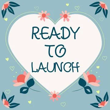 Hand writing sign Ready To Launch. Concept meaning Prepared to start promote new イラスト素材