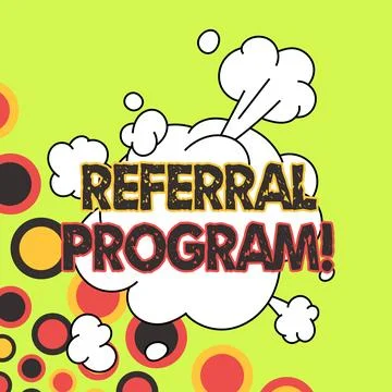 Hand writing sign Referral Program. Business overview sending own patient to Stockillustratie