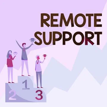 Hand writing sign Remote Support. Business showcase help endusers to solve イラスト素材