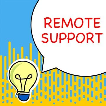 Hand writing sign Remote Support. Conceptual photo help end-users to solve イラスト素材