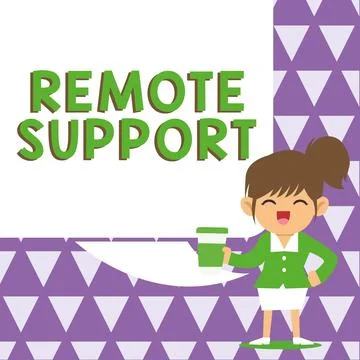 Hand writing sign Remote Support. Conceptual photo help end-users to solve イラスト素材