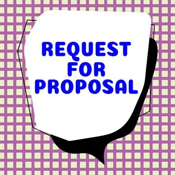 Hand writing sign Request For Proposal. Business approach document contains Stock Illustration