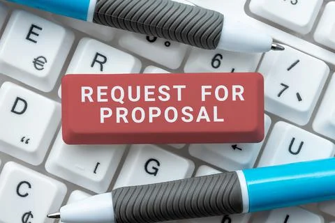 Hand writing sign Request For Proposal. Word Written on document contains Stock Photos