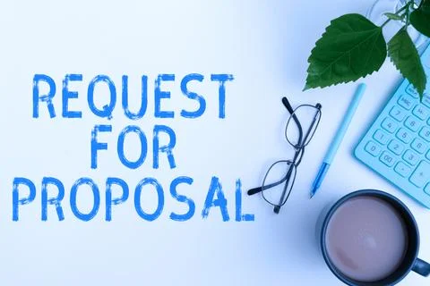 Hand writing sign Request For Proposal. Word for document contains bidding Stock Photos