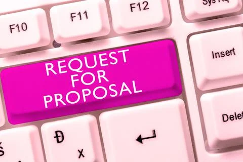 Hand writing sign Request For Proposal. Concept meaning document contains Stock Photos
