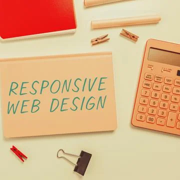 Hand writing sign Responsive Web Design. Conceptual photo web page creation that Stock Photos