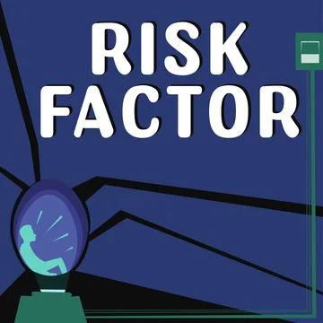 Hand writing sign Risk Factor. Business approach Something that rises the chance Illustrazione stock