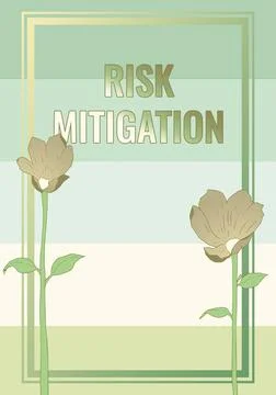 Hand writing sign Risk Mitigation. Concept meaning strategy to prepare for and Illustration