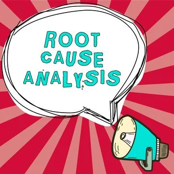Hand writing sign Root Cause Analysis. Business idea Method of Problem Solving 스톡 일러스트