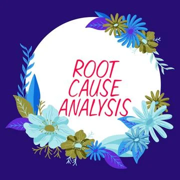 Hand writing sign Root Cause Analysis. Word Written on Method of Problem Solving Stock Illustration