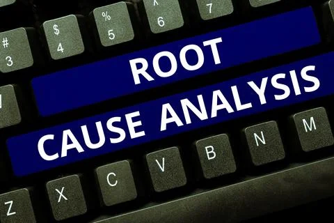 Hand writing sign Root Cause Analysis. Business idea Method of Problem Solving Stock Photos