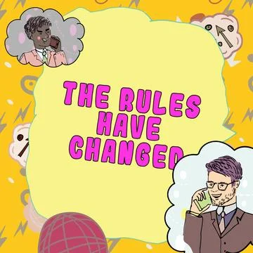 Hand writing sign The Rules Have Changed. Business concept the agreement or 库存插图
