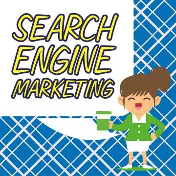 Hand writing sign Search Engine Marketing. Concept meaning promote Website Stock Illustration