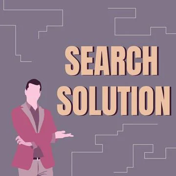 Hand writing sign Search Solution. Conceptual photo finding the appropriate Stock Illustration