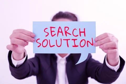 Hand writing sign Search Solution, Internet Concept finding the appropriate a Stock Photos