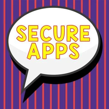 Hand writing sign Secure Apps. Business showcase protect the device and its data Stock Illustration