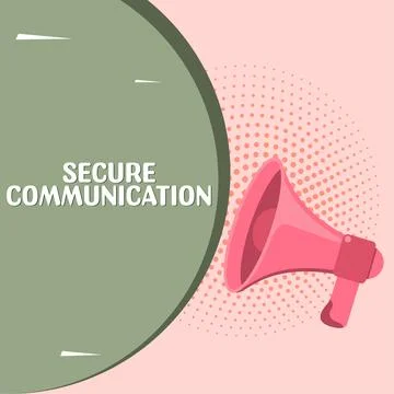 Hand writing sign Secure Communication. Concept meaning preventing unauthorized Stock Illustration
