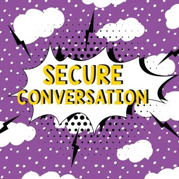 Hand writing sign Secure Conversation. Business idea Secured Encrypted Stock Illustration
