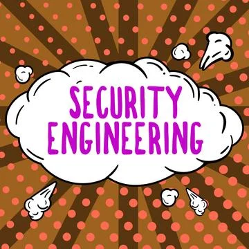 Hand writing sign Security Engineering. Word for focus on the security aspects 스톡 일러스트