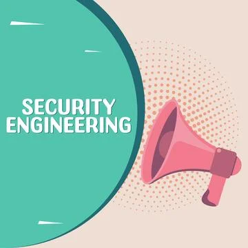 Hand writing sign Security Engineering. Business idea focus on the security Stock Illustration
