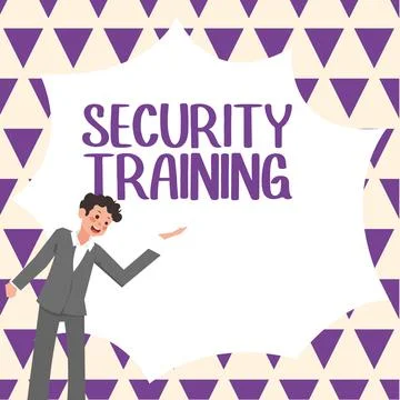 Hand writing sign Security Training. Word Written on providing security Ilustração Stock