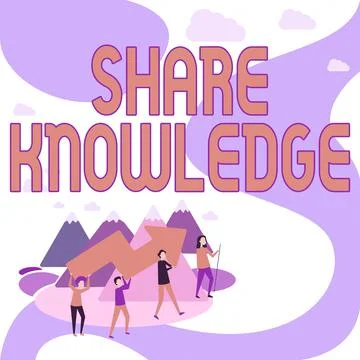 Hand writing sign Share Knowledge. Conceptual photo teaching others what I Stock Illustration