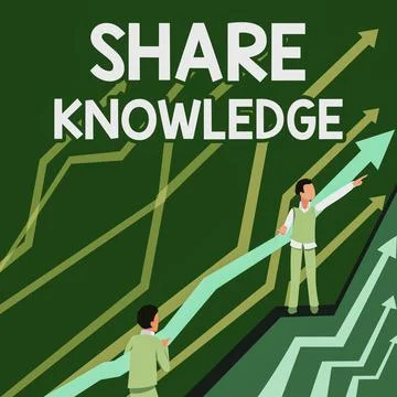 Hand writing sign Share Knowledge. Word Written on teaching others what I learnt Stock Illustration