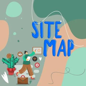 Hand writing sign Site Map. Internet Concept designed to help both users and Stockillustratie