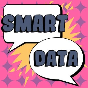 Hand writing sign Smart Data. Word for digital information that is formatted for 스톡 일러스트