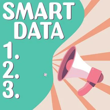 Hand writing sign Smart Data. Concept meaning digital information that is 스톡 일러스트