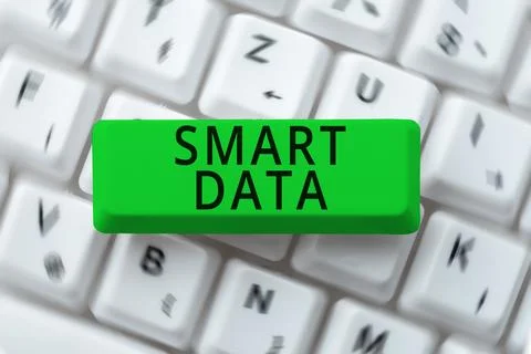 Hand writing sign Smart Data. Business approach digital information that is Foto stock