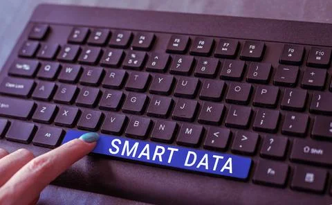 Hand writing sign Smart Data. Concept meaning digital information that is Foto stock