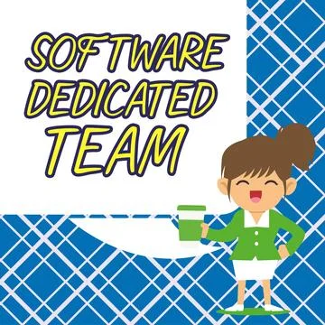 Hand writing sign Software Dedicated Team. Conceptual photo people responcible Ilustração Stock