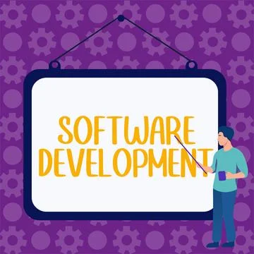 Hand writing sign Software Development. Business concept software is created Stockillustratie