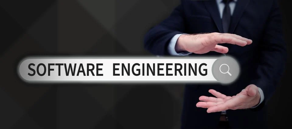 Hand writing sign Software Engineering. Word for Program Development in Stock Photos