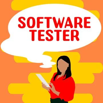 Hand writing sign Software Tester. Internet Concept implemented to protect Stockillustratie