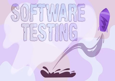 Hand writing sign Software Testing. Business concept investigation provide Illustrazione stock