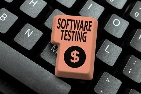 Hand writing sign Software Testing. Concept meaning evaluate the functionality 스톡 사진